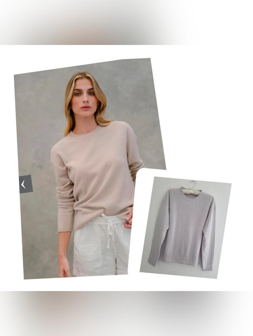 B.Draddy Whitney Scottish Cashmere Crew Neck Light Gray Womens Pullover Sz S EUC